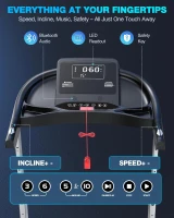 WELLFIT Auto-Incline Folding Treadmill with Handlebar, 4.0 HP Motor and 400 lb Capacity, 0–15% Auto Incline Quiet Under-Desk Design with Bluetooth & App Sync(m-8)