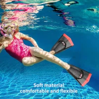 Kids Short Swim Fins – Comfortable Training Flippers for Lap Swimming, Boys & Girls Beginners(m-6)