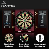 EastPoint Sports Belmont 18"" Bristle Dartboard & Cabinet Set(m-3)