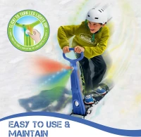 Geospace Winter Ski Skate – Foldable Snow Scooter / Ski Skooter with Handle LED | Portable Sandboard & Snow Skate for Kids and Teens(m-5)