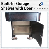 Playcraft Georgetown Shuffleboard Table with Built-In Storage Cabinet, Matching Abacus, 8 Pucks, Brush & Wax - Hand-Stained Burnished Finish with Pro Climate Adjusters(m-5)