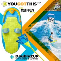 ZUP You Got This 260 Board & Handle — 51.7"" x 23.8"" x 4.6"" EVA-Padded Multi-Purpose Wake/Wakesurf/Kneeboard(m-2)