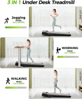 Superun Foldable Walking Pad with 6% Incline, 2.5HP Quiet Under-Desk Treadmill for Home & Office, LED Display, App and Remote, 300 lb Max(m-4)