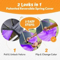 JUMPZYLLA Recreational Trampoline with Safety Enclosure and Ladder — 8FT/10FT/12FT/14FT/15FT/16FT, ASTM-Certified, Rust-Resistant Frame(m-7)