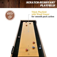 Barrington Shuffleboard Urban Collection 9' Shuffleboard Table — PVC-Laminated Finish with Puck Set & Accessories, Ideal for Family Game Rooms(m-4)