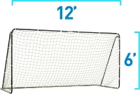 Franklin Sports Competition Soccer Goal – 12'x6' Portable Steel Goal with Net & 6 Galvanized Stakes – Available in Multiple Sizes & Colors(m-6)