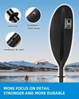 OCEANBROAD Kayak Paddle 86in/218cm, 90.5in/230cm, 95in/241cm – Alloy Shaft Canoe Oar with Leash(m-6)