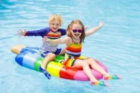 Prsca Kids Lap Swim Fins – Short Youth Flippers for Training, Children Girls Boys, Beginner-Friendly(m-3)