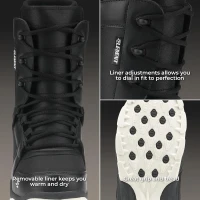 5th Element ST Lace & Dial Men's Snowboard Boots - Black, Works with Strap Bindings, Waterproof Inner Liners, All-Mountain(m-3)