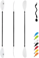 OCEANBROAD Compact Kayak Paddle 86in/218cm – Two‑Piece Aluminum Shaft Oar with Fiberglass Reinforced PP Blades and Leash(m-1)