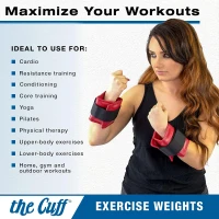 The Cuff Original Adjustable Wrist/Ankle Weights — For Yoga, Dance, Running, Cardio, Aerobics, Toning & Physical Therapy(m-5)