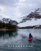 OCEANBROAD Mid‑Length Kayak Paddle 90.5in/230cm – Aluminum Shaft, Fiberglass Reinforced PP Blades, Two‑Piece with Leash(m-5)