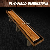 Barrington Shuffleboard Urban Collection 12' Competition Shuffleboard Table — Butcher Block Playfield, Preassembled Mainframe & Accessories(m-3)