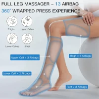 CINCOM Air Compression Leg Massager with Heat — Wraparound Full-Leg Therapy for Circulation, Pain Relief & Muscle Recovery (FSA/HSA Eligible)(m-4)