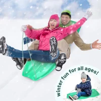 Slippery Racer Downhill Xtreme Toboggan — Slick-Coated 1–2 Person Snow Sled with IceVex Treatment, reinforced Handles & Pull Rope(m-6)