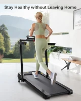 UREVO Smart Treadmill with 3-Level Auto Incline (5–9%), UREVO App, AI Music & HIIT Courses, Foldable Under-Desk Design with Remote(m-5)