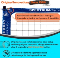 Park & Sun Sports Spectrum Classic Adjustable Outdoor Volleyball System - Professional Portable Net with Aircraft-Aluminum Poles(m-3)