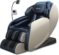 Real Relax 2025 SL-Track Full-Body Shiatsu Massage Recliner with Heat, App Control, Child Lock, Body Scan, Bluetooth, Foot Roller - Favor 06 Blue(m-1)