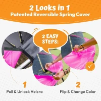 JUMPZYLLA Recreational Trampoline with Net and Ladder — 8/10/12/14/15/16 FT, ASTM F381-16 Approved, Rust-Resistant Coated Frame(m-7)