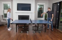 JOOLA Inside Professional 9x5 ft MDF Indoor Ping Pong Table – 25 mm Tournament-Thickness Top, Quick-Clamp Net & Post, 10-Min Assembly, Foldable Playback Mode(m-8)