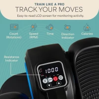 Lifepro AutoGlide Under-Desk Elliptical — Seated Pedal Exerciser for Adults & Seniors (with or without Red Light) — Quiet, Portable Leg Trainer for Home or Office(m-8)