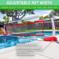 GoSports Splash Net PRO Pool Volleyball Set — Red, White or Blue, Includes 2 Water Volleyballs & Pump(m-4)