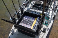 YakAttack BlackPak Pro 16in x 16in Kayak Fishing Crate – Black, 6 Removable TetherTube Rod Holders | Heavy-Duty Lightweight Customizable Tackle Organizer(m-7)