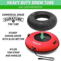 GoSports 44"" Heavy-Duty Winter Snow Tube with Premium Double-Stitched Canvas Cover & Coated Bottom — Commercial-Grade, Multiple Styles(m-2)