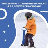 Geospace Winter Ski Skate – Foldable Snow Scooter / Ski Skooter with Handle LED | Portable Sandboard & Snow Skate for Kids and Teens(m-6)