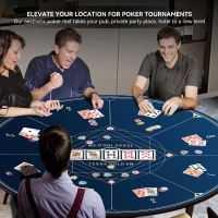 YUZPKRSI 47 Inch Round Poker Mat - Neoprene & Rubber Texas Hold'em Table Top, Portable with Carrying Bag, Casino Card Game Surface(m-2)