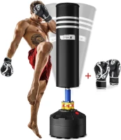 Dripex Freestanding Punching Bag with Gloves — 69"" Heavy Boxer Stand, Dual-Absorber System for Adult & Teen Home Training(m-1)
