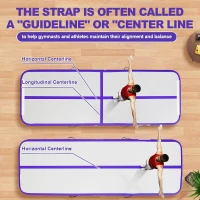 FBSPORT Inflatable Air Gymnastics Track – 16ft (197"" x 39"" x 3.9""), 4/8-inch Inflatable Training Mat with Electric Pump for Home, Training, Cheerleading, Yoga and Water Use(m-4)