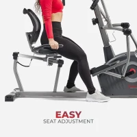 Sunny Health & Fitness Elite Recumbent Cross Trainer with Arm Exercisers, Mesh Back Seat, Easy Seat Adjustment & Bluetooth SunnyFit App(m-4)