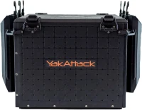 YakAttack BlackPak Pro 16in x 16in Kayak Fishing Crate – Black, 6 Removable TetherTube Rod Holders | Heavy-Duty Lightweight Customizable Tackle Organizer(m-1)