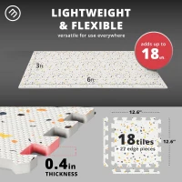 bemaxx EVA Interlocking Gym Mats Set - 18 Pieces + Edging, 12.6""x12.6""x0.4"" Tiles, 18 sqft Protective Floor Padding for Home Gym, Garage, Playroom(m-2)