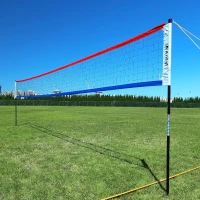 Heavy-Duty Outdoor Volleyball Net with Steel Anti-Sag System, Adjustable 42mm Aluminum Poles — Professional Backyard & Beach Set with Ball and Carry Bag(m-6)