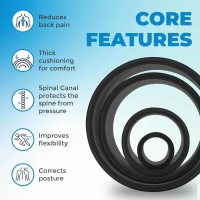Chirp Ultimate Back + Neck Bundle — 4-Pack Massage Wheels (12-inch Gentle, 10-inch Firm, 6-inch Deep Tissue, 4-inch Focus), Upper Back Posture Corrector, Carrying Case, High-Density Foam Rollers, Supports up to 500 lbs, Black(m-3)