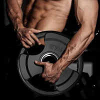 RitFit 135 lb Olympic Rubber Grip Plate Set for 2-Inch Barbells — Multi-Plate Configuration(m-6)