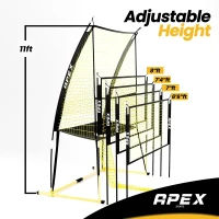 Apex Sports Volleyball Training System — Sturdy, Adjustable & Portable Net for Improving Accuracy, Timing and Technique — Easy Assembly for Indoor/Outdoor Practice(m-3)