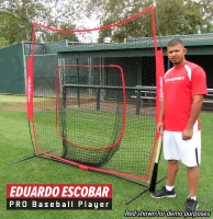 PowerNet 7x7 Baseball & Softball Practice Net Kit (Navy) with Ball Caddy, Weighted Balls and Tee(m-7)