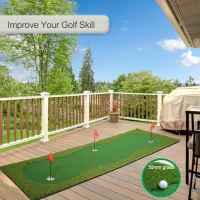 Chriiena Large Practice Putting Green Mat — Professional Indoor/Outdoor Golf Training Surface(m-3)