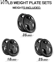 RitFit Olympic 2-Inch Rubber Grip Plates – Weight Plates for Barbells (Single, Pair & Sets: 2.5/5/10/25/35/45 lb) for Home and Commercial Gyms(m-5)