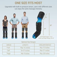 FIT KING Upgraded Air Compression Leg & Foot Massager with Heat, Built-in Pressure Sensor and LCD Display — Full Leg Relief for Circulation, Swelling, Edema & RLS(m-5)