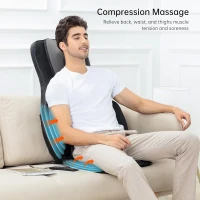 Snailax Adjustable Shiatsu Neck & Back Massager with Heat — Full-Body Massage Chair Pad with Rolling, Compression, Shiatsu Kneading & Vibration — Upgrade(m-5)