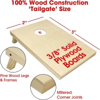 GoSports Solid Wood Premium Cornhole Set — Choose 4 x 2 ft or 3 x 2 ft Boards — Includes Set of 8 Regulation Toss Bags(m-2)