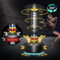 Feikuqi 205lb Standing Punching Bag for Adults - Heavy Duty Kickboxing Bag with Shock Absorber & Suction Cup Base, Stand-Up Boxing Bag for Home/Office(m-3)