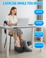 PUTNEN Under-Desk Elliptical Trainer (Gray) — Portable Quiet Seated Pedal Exerciser with Remote, 10-Speed Adjustable for Seniors(m-4)