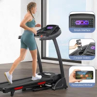 THERUN 0–15% Auto Incline Folding Treadmill for Home, 300 lb Max Load, Wide 17"" Belt, 3.5 HP, App-Enabled with Heart Rate(m-4)