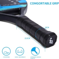 Beach Tennis Paddle – 100% Carbon Fiber Frame with EVA Memory Foam Core, Lightweight (330g) Power Racket with Enhanced Grip(m-5)