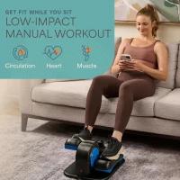 Lifepro AutoGlide Under-Desk Elliptical — Seated Pedal Exerciser for Adults & Seniors (with or without Red Light) — Quiet, Portable Leg Trainer for Home or Office(m-6)